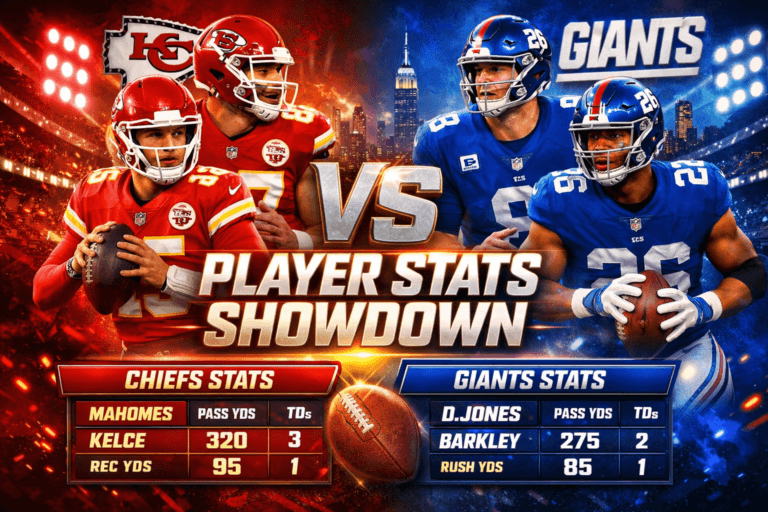 Kansas City Chiefs vs New York Giants Match Player Stats