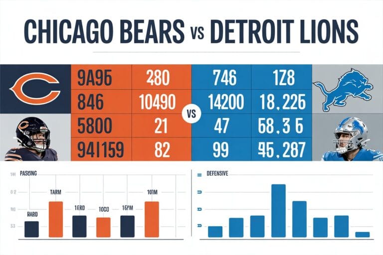 Chicago Bears vs Detroit Lions Match Player Stats