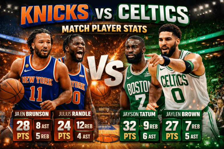 Knicks vs Boston Celtics Match Player Stats