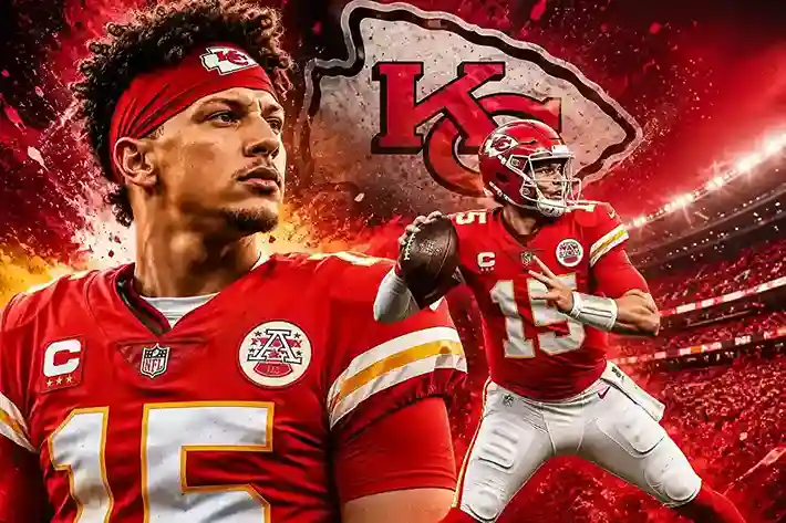 Patrick Mahomes Kansas City Chiefs quarterback in action
