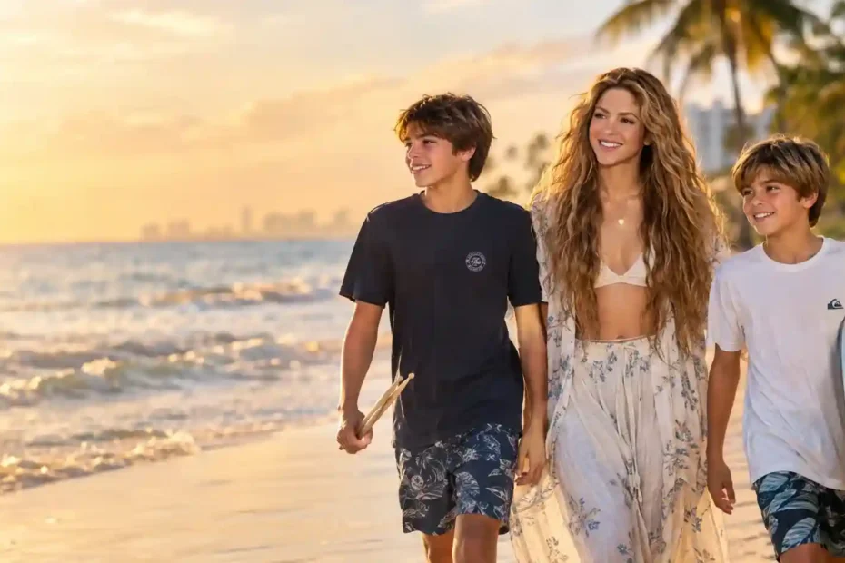 Shakira kids enjoying a day at the beach